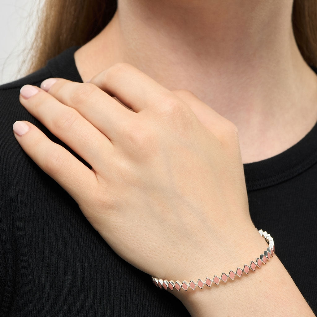 LULU Copenhagen Confetti Bangle - Plaqué argent Bracelets Burnt Coral