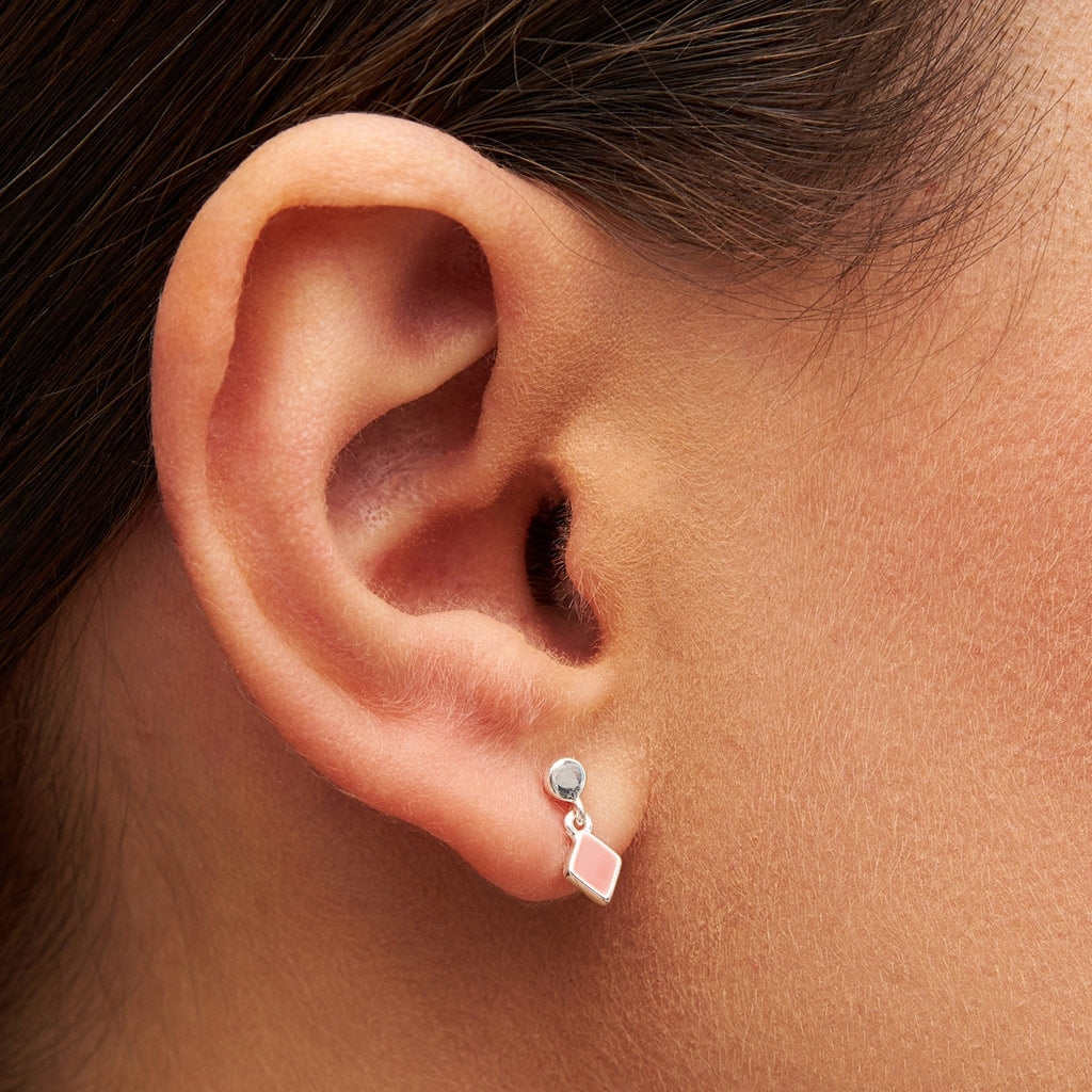 LULU Copenhagen Confetti Dangling boucle d'oreille 1 pièce plaqué argent Ear stud, 1 pcs Burnt Coral