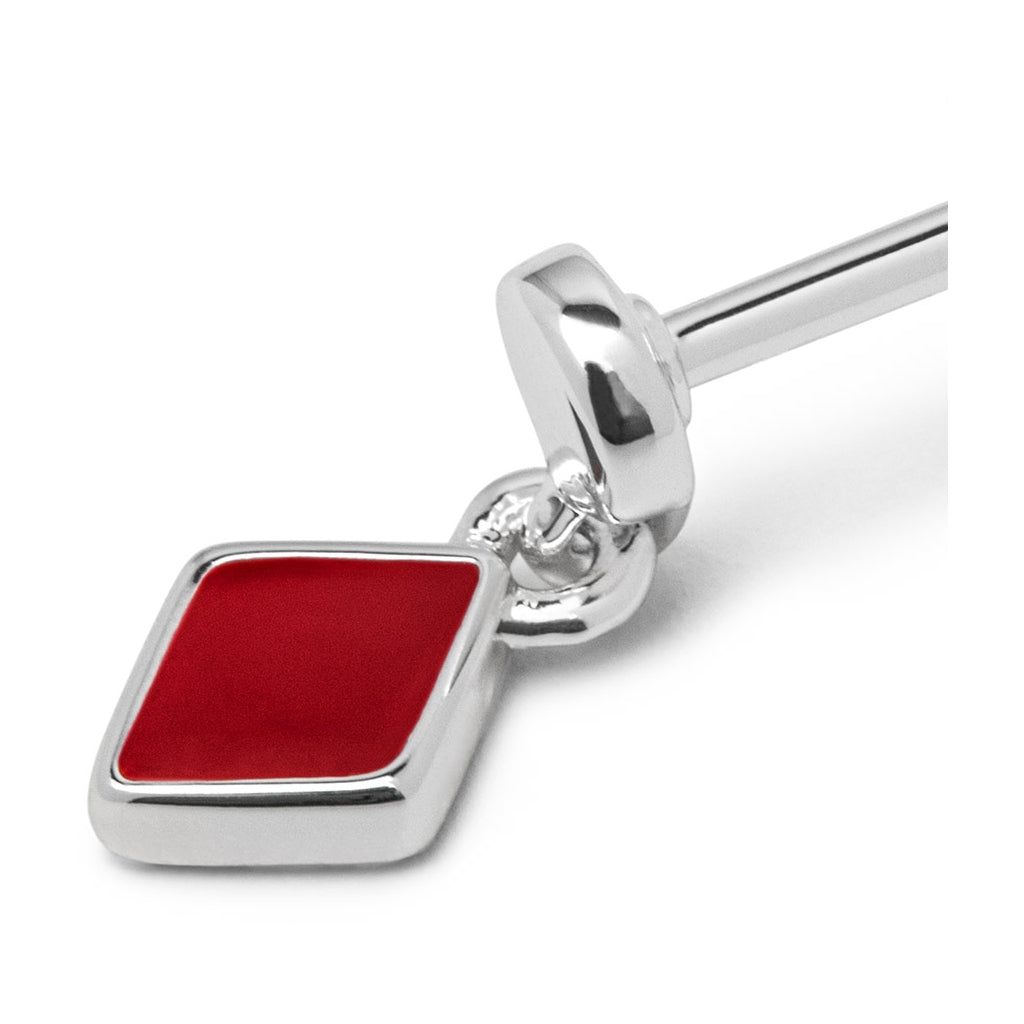LULU Copenhagen Confetti Dangling boucle d'oreille 1 pièce plaqué argent Ear stud, 1 pcs Passion Red
