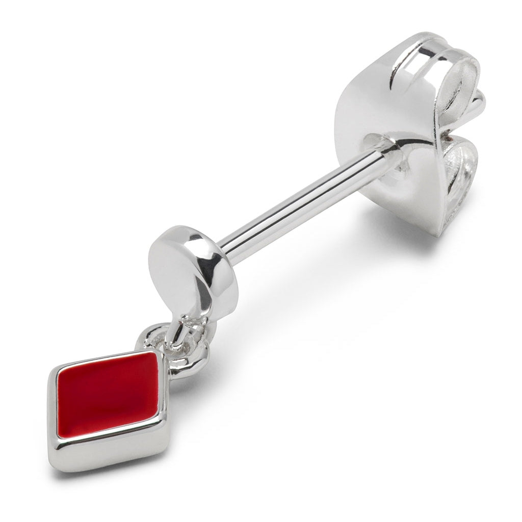 LULU Copenhagen Confetti Dangling boucle d'oreille 1 pièce plaqué argent Ear stud, 1 pcs Passion Red