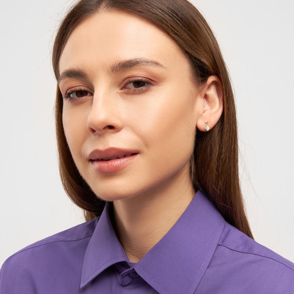 LULU Copenhagen Confetti Dangling boucle d'oreille 1 pièce plaqué or Ear stud, 1 pcs Blue