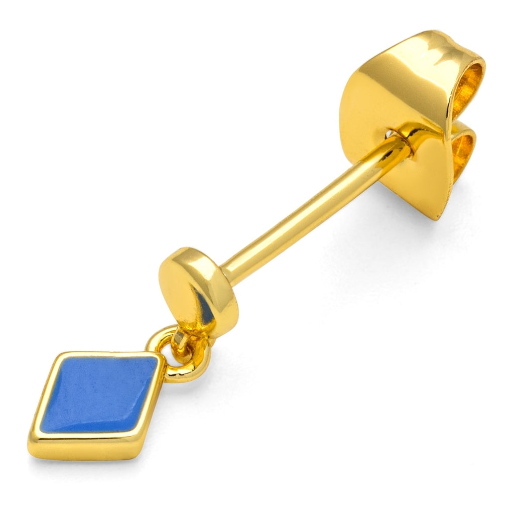 LULU Copenhagen Confetti Dangling boucle d'oreille 1 pièce plaqué or Ear stud, 1 pcs Blue