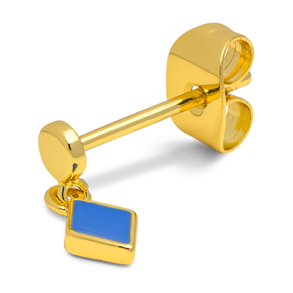 LULU Copenhagen Confetti Dangling boucle d'oreille 1 pièce plaqué or Ear stud, 1 pcs Blue