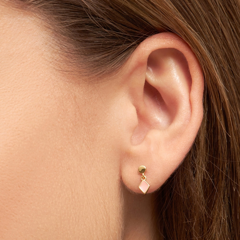 LULU Copenhagen Confetti Dangling boucle d'oreille 1 pièce plaqué or Ear stud, 1 pcs Burnt Coral