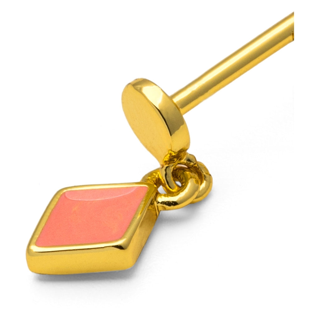 LULU Copenhagen Confetti Dangling boucle d'oreille 1 pièce plaqué or Ear stud, 1 pcs Burnt Coral