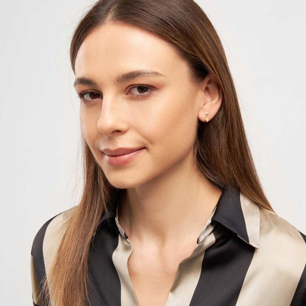 LULU Copenhagen Confetti Dangling boucle d'oreille 1 pièce plaqué or Ear stud, 1 pcs Marigold