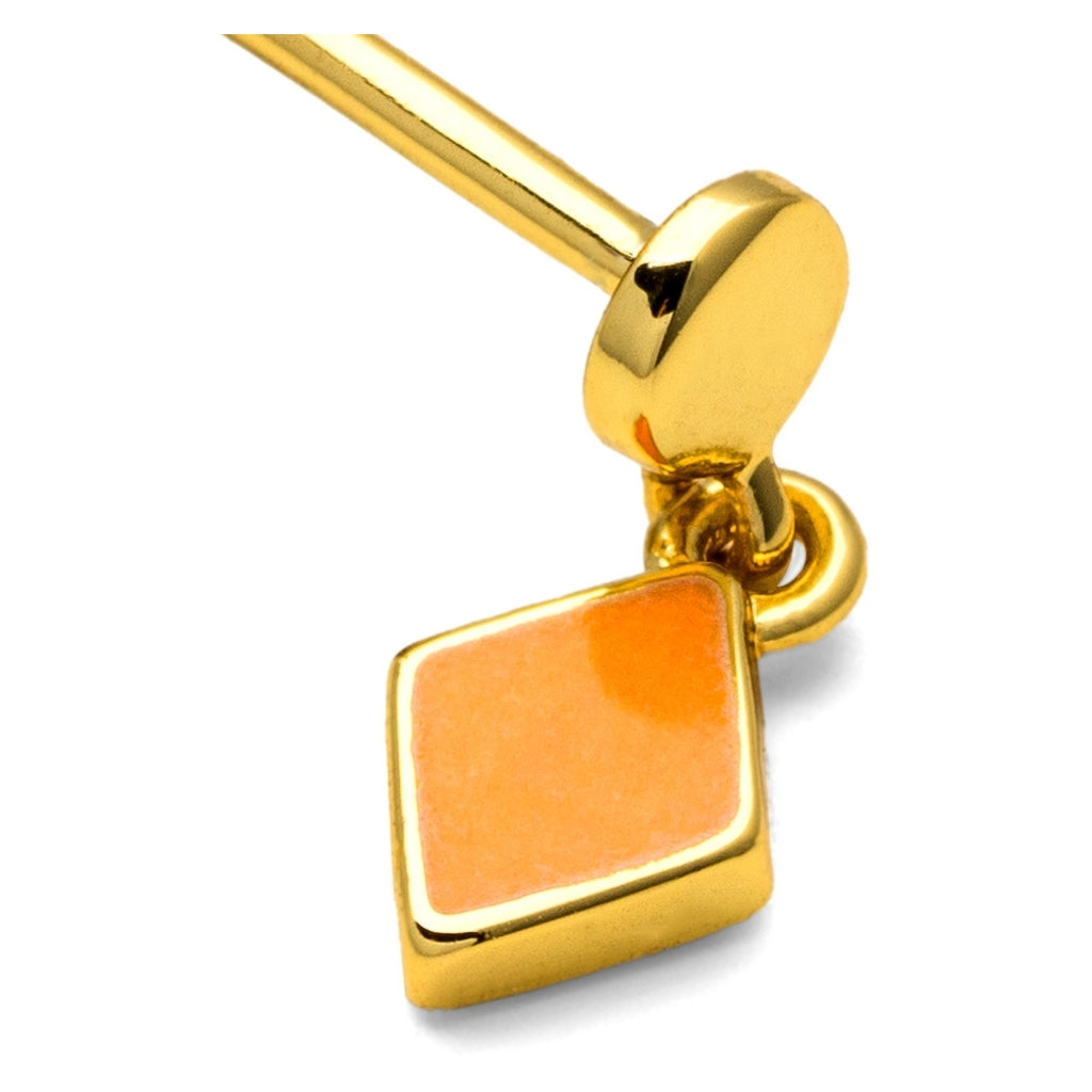 LULU Copenhagen Confetti Dangling boucle d'oreille 1 pièce plaqué or Ear stud, 1 pcs Marigold