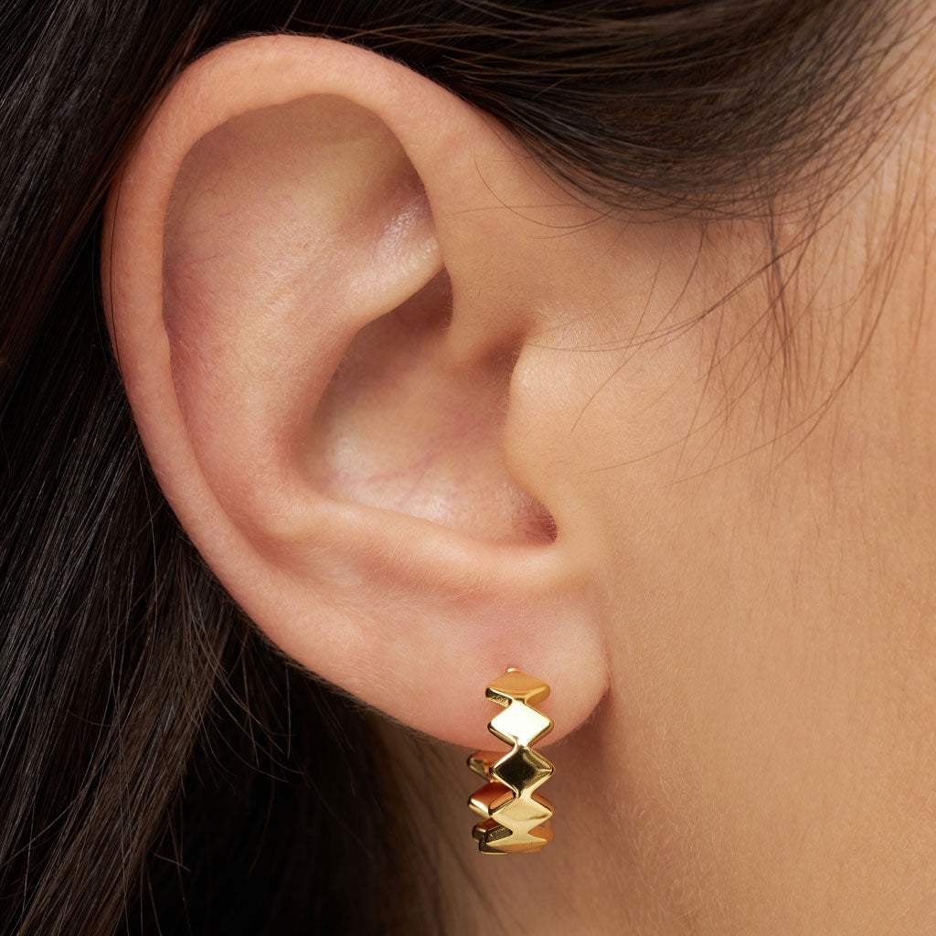 LULU Copenhagen Confetti Hoops Pair en argent plaqué or Hoops Gold Plated
