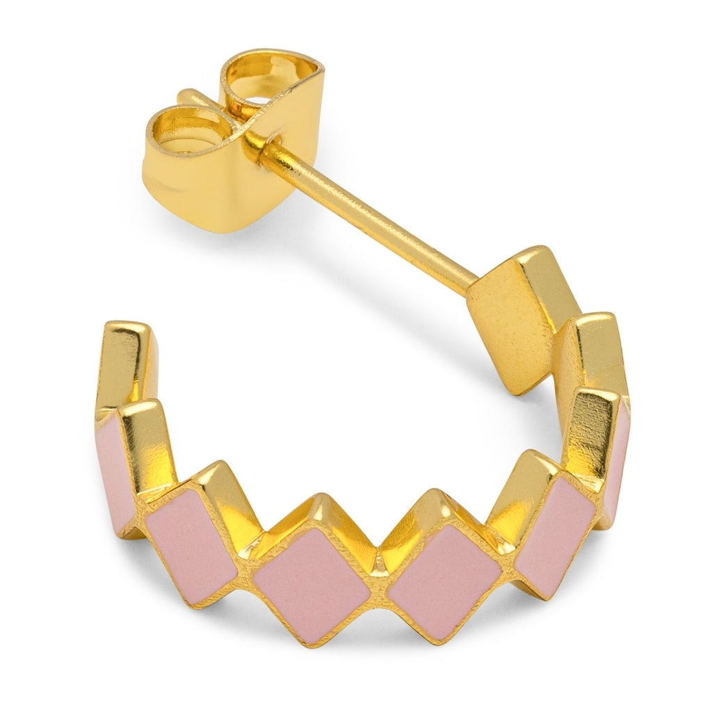LULU Copenhagen Confetti Hoops Paire plaqué or Hoops Light pink