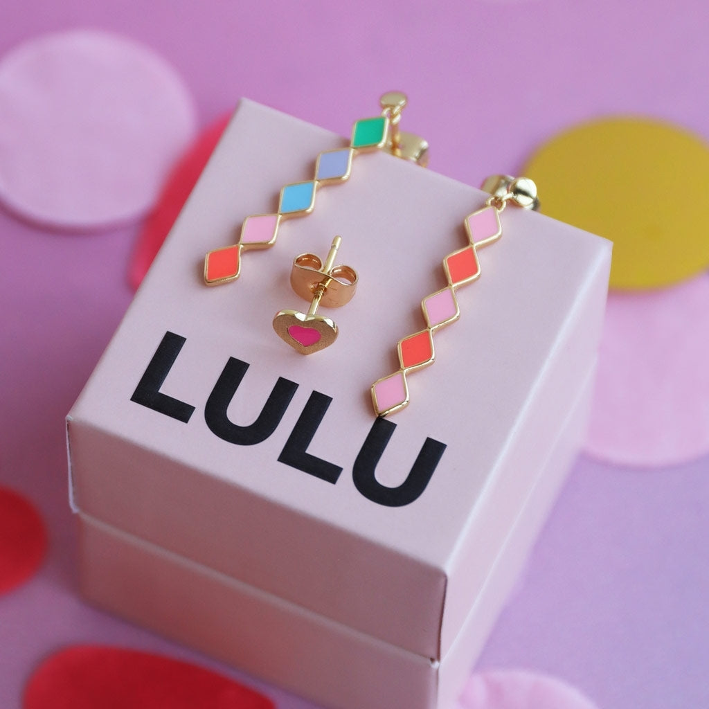 LULU Copenhagen Confetti Long boucle d'oreille 1 pièce plaqué argent Ear stud, 1 pcs MULTI