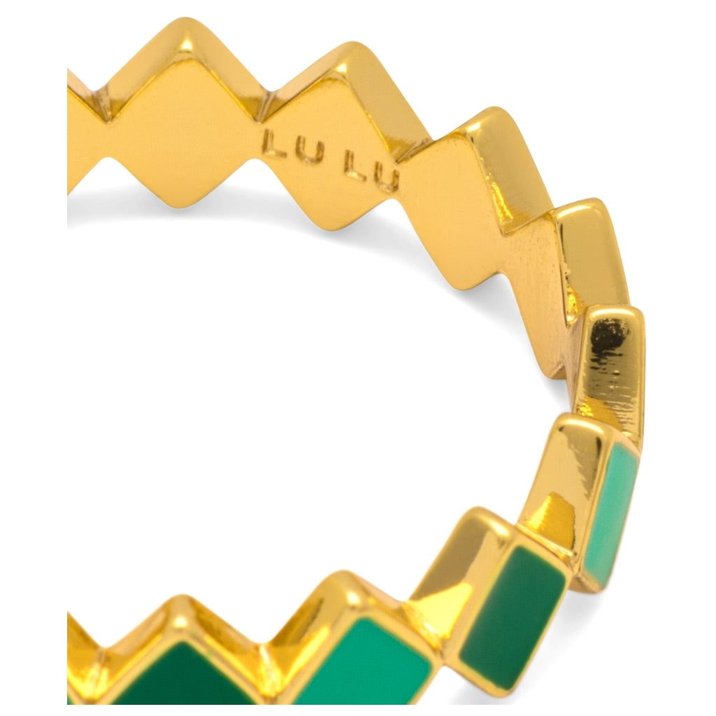 LULU Copenhagen Confetti Ring plaqué or Rings Green