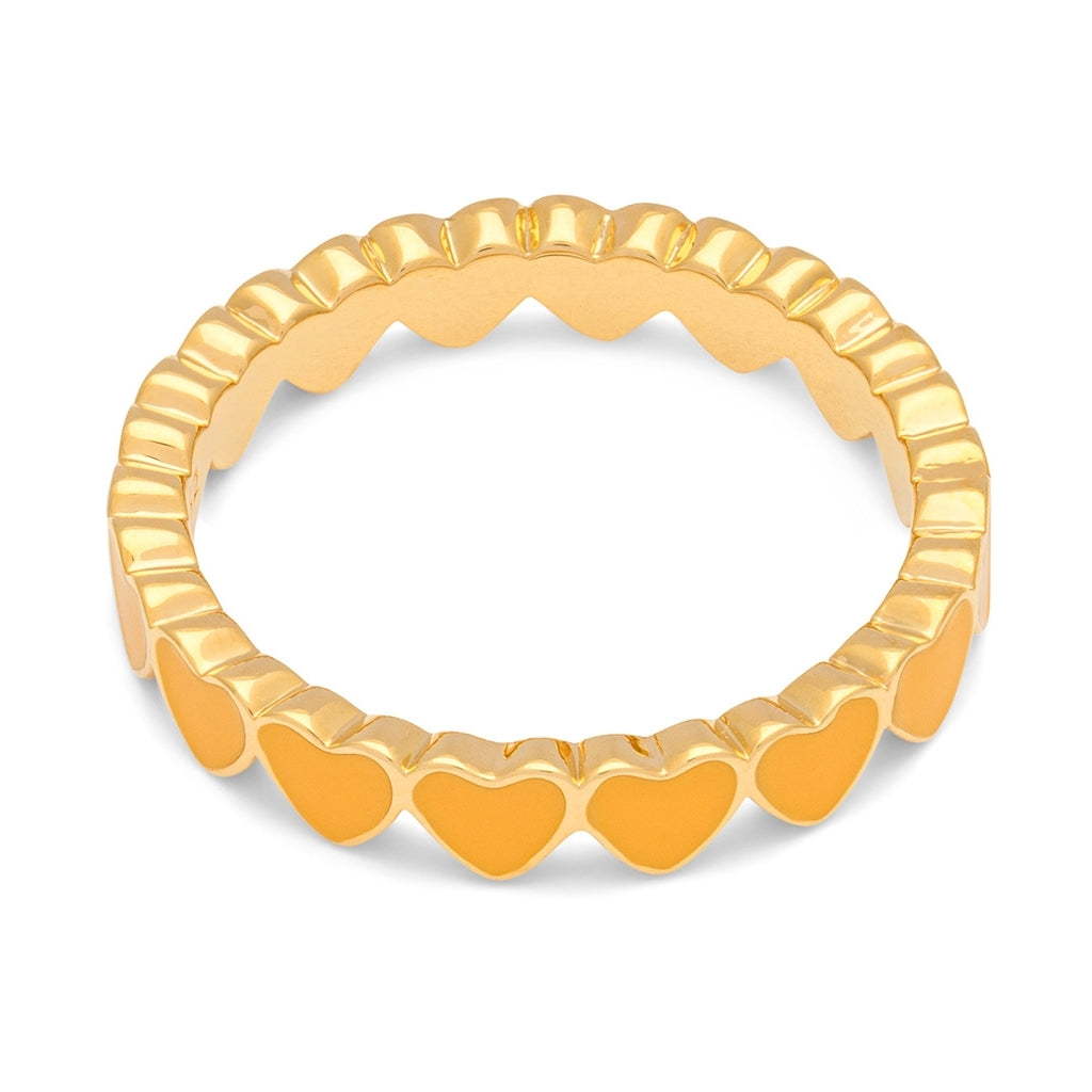 LULU Copenhagen Connected Hearts Anneau Rings Sunflower