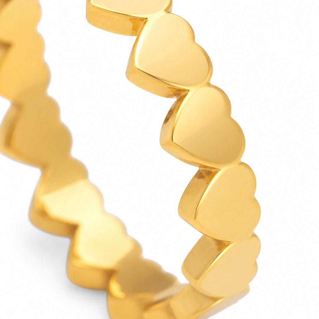 LULU Copenhagen Connected Hearts Anneau Rings Gold Plated