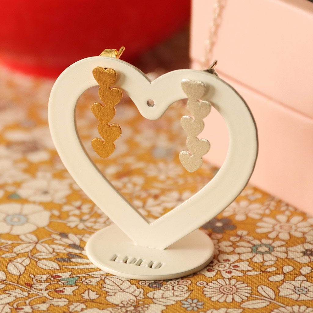 LULU Copenhagen Connected Hearts boucle d'oreille 1 pièce Ear stud, 1 pcs Silver Plated