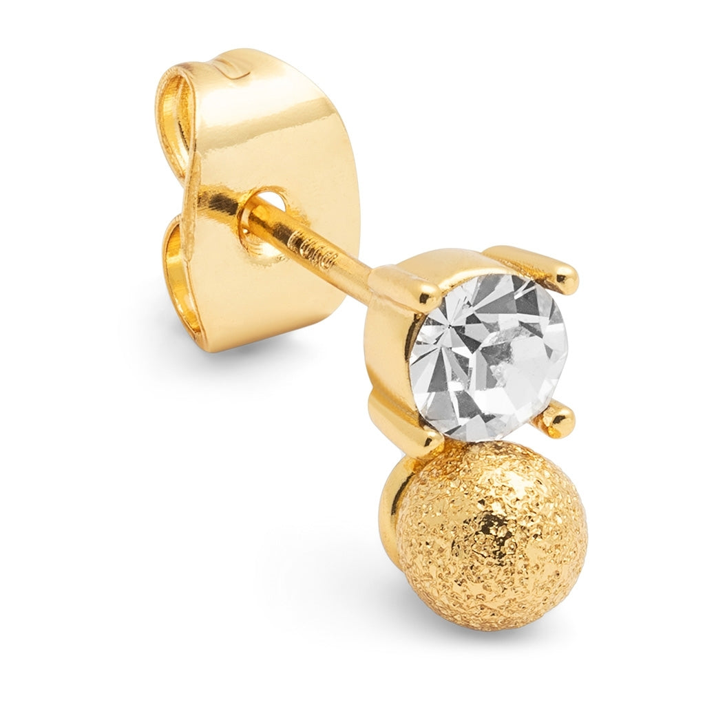 LULU Copenhagen Diamond Eye 1pièce Ear stud, 1 pcs Gold Plated/Crystal