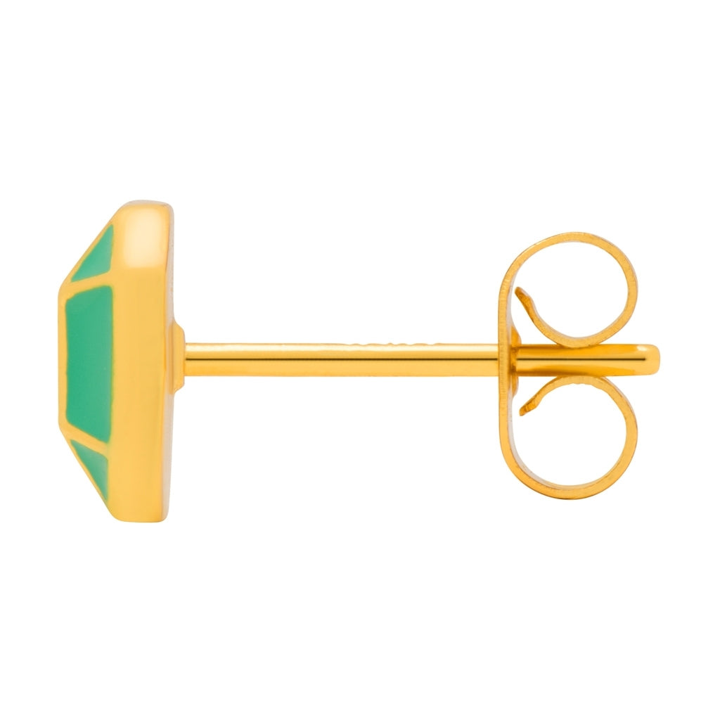 LULU Copenhagen Diamond Large boucle d'oreille 1 pièce plaqué argent Ear stud, 1 pcs Light Green