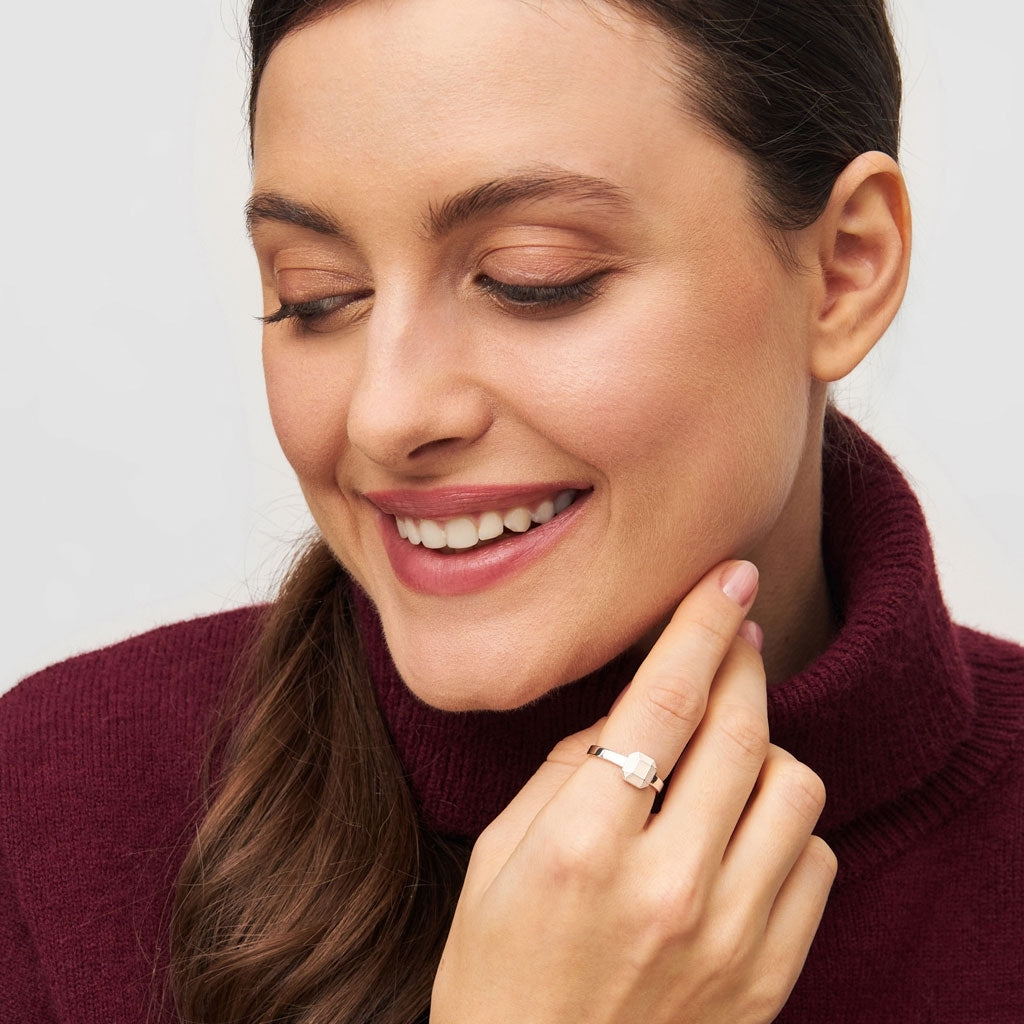 LULU Copenhagen Diamond Ring Large argent Rings Buttercream