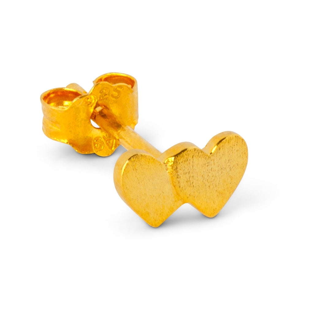 LULU Copenhagen Domino Hearts 2 boucle d'oreille 1 pièce Ear stud, 1 pcs Gold Plated