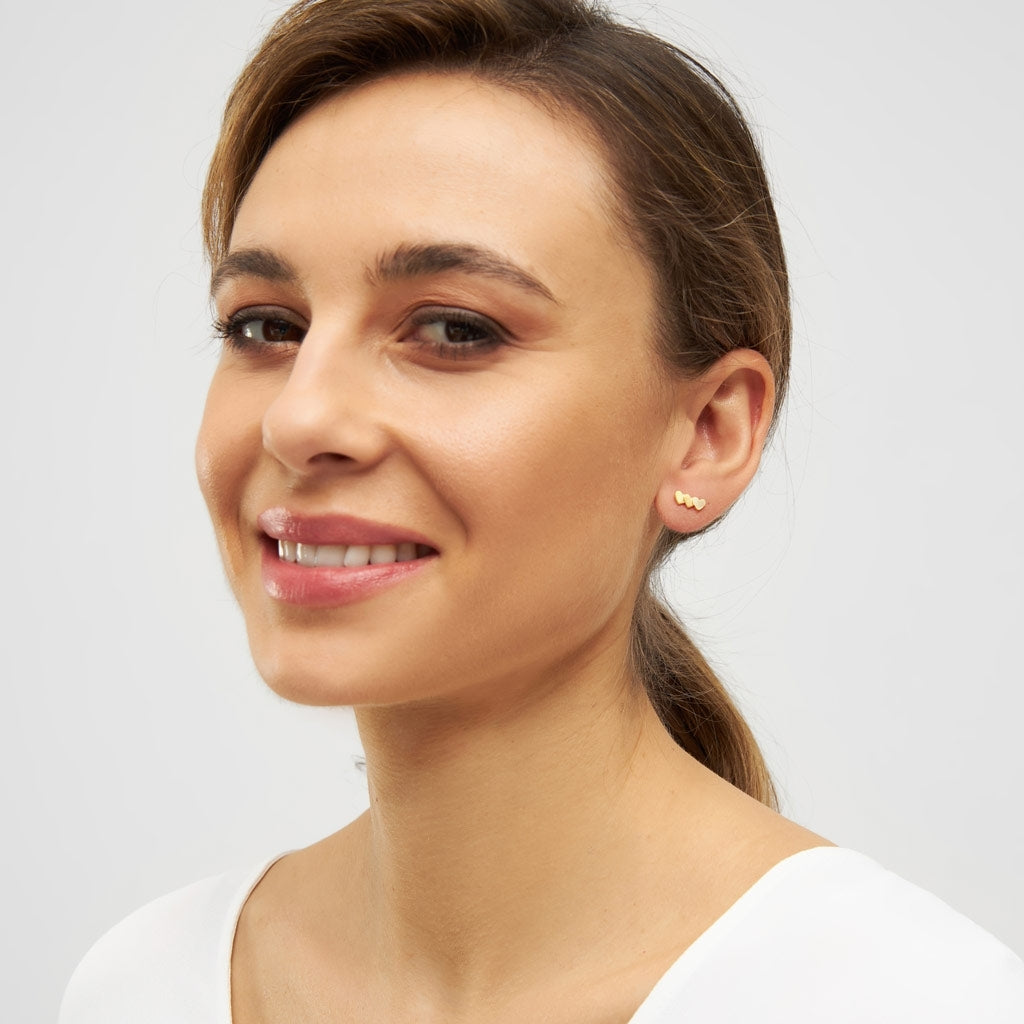 LULU Copenhagen Domino Hearts 3 boucle d'oreille 1 pièce Ear stud, 1 pcs Gold Plated