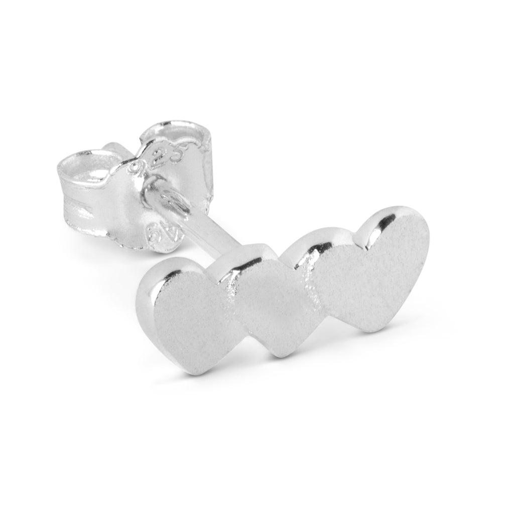 LULU Copenhagen Domino Hearts 3 boucle d'oreille 1 pièce Ear stud, 1 pcs Silver
