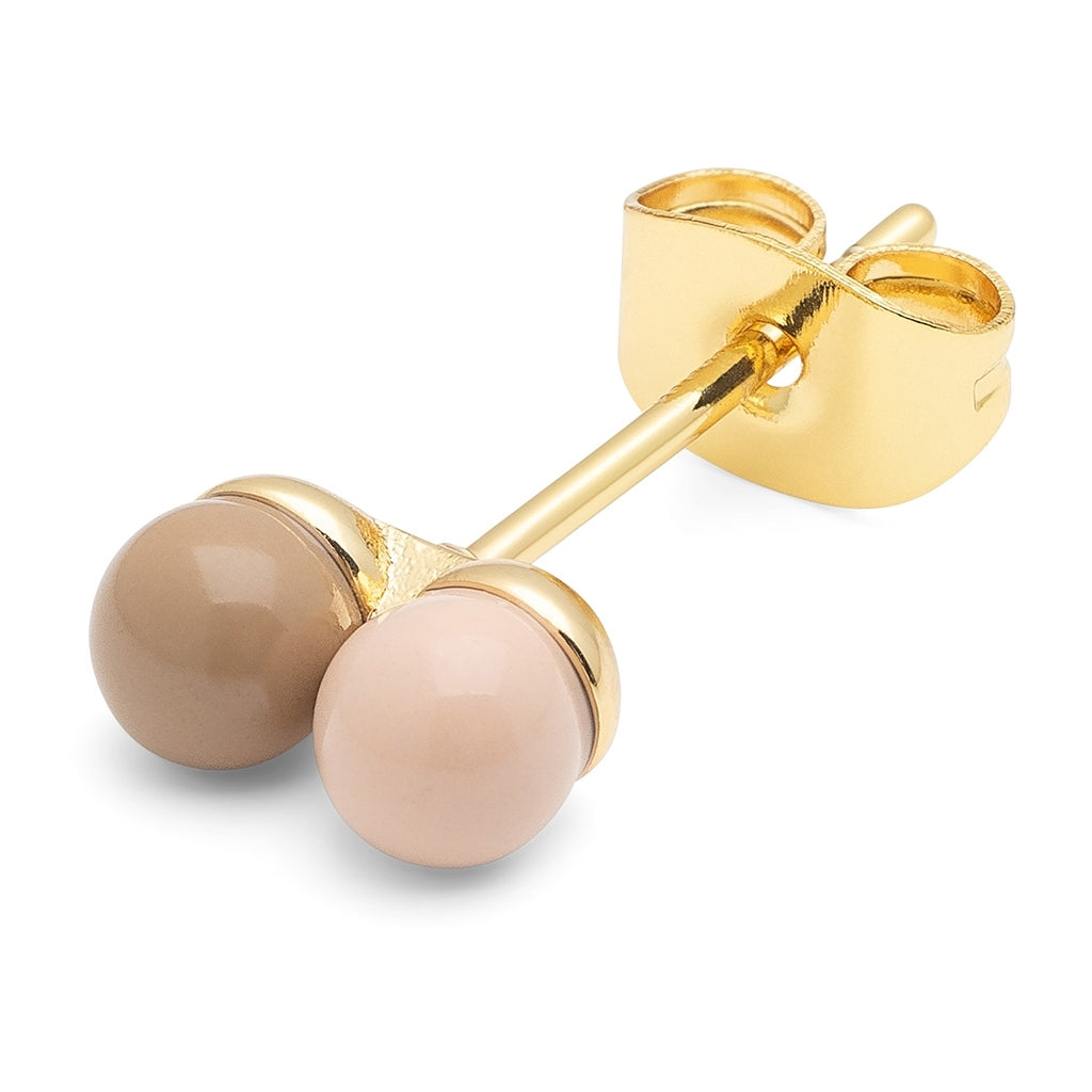LULU Copenhagen Double Color Ball boucle d'oreille 1 pièce Ear stud, 1 pcs Mocha Mousse/Dusty Peach
