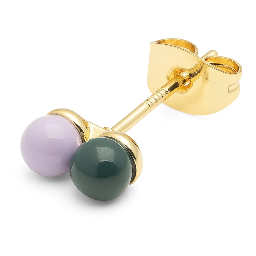 LULU Copenhagen Double Color Ball boucle d'oreille 1 pièce Ear stud, 1 pcs North Sea Green/Purple
