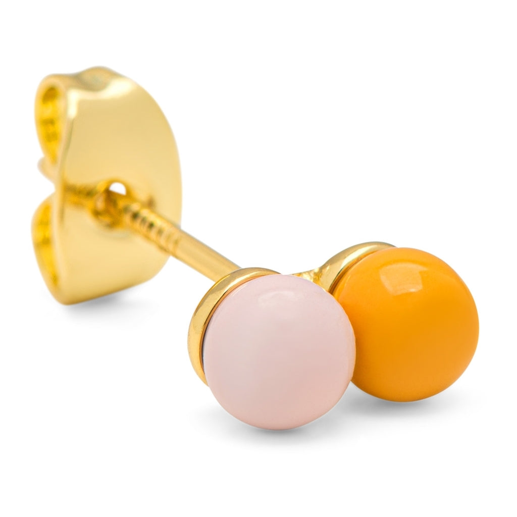 LULU Copenhagen Double Color Ball boucle d'oreille 1 pièce Ear stud, 1 pcs Silk Light Pink - Sunflower
