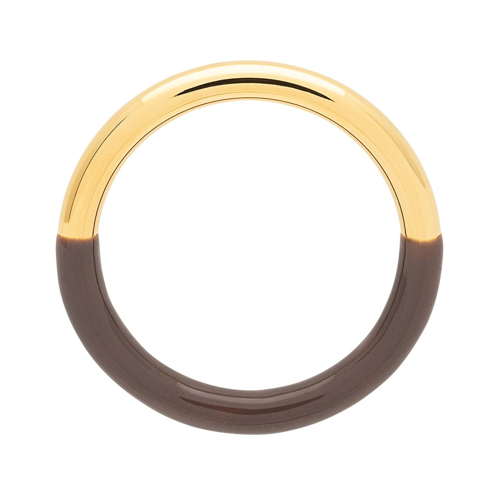 LULU Copenhagen Double Color Ring plaqué or Rings Cocoa Powder