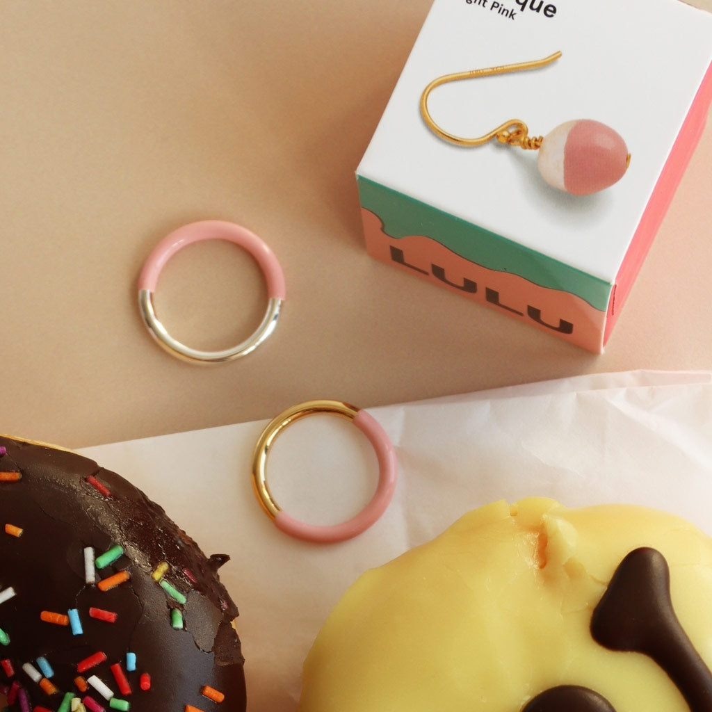 LULU Copenhagen Double Color Ring plaqué or Rings Gold/Silk Light Pink