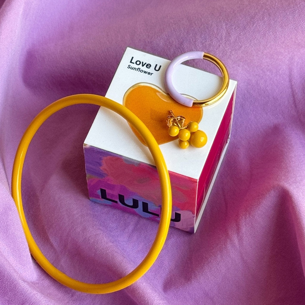 LULU Copenhagen Double Color Ring plaqué or Rings Purple