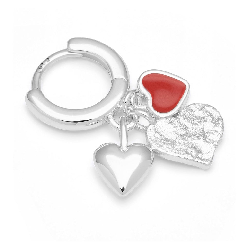 LULU Copenhagen Endless Love 1 pièce - Plaqué argent Ear stud, 1 pcs Passion Red