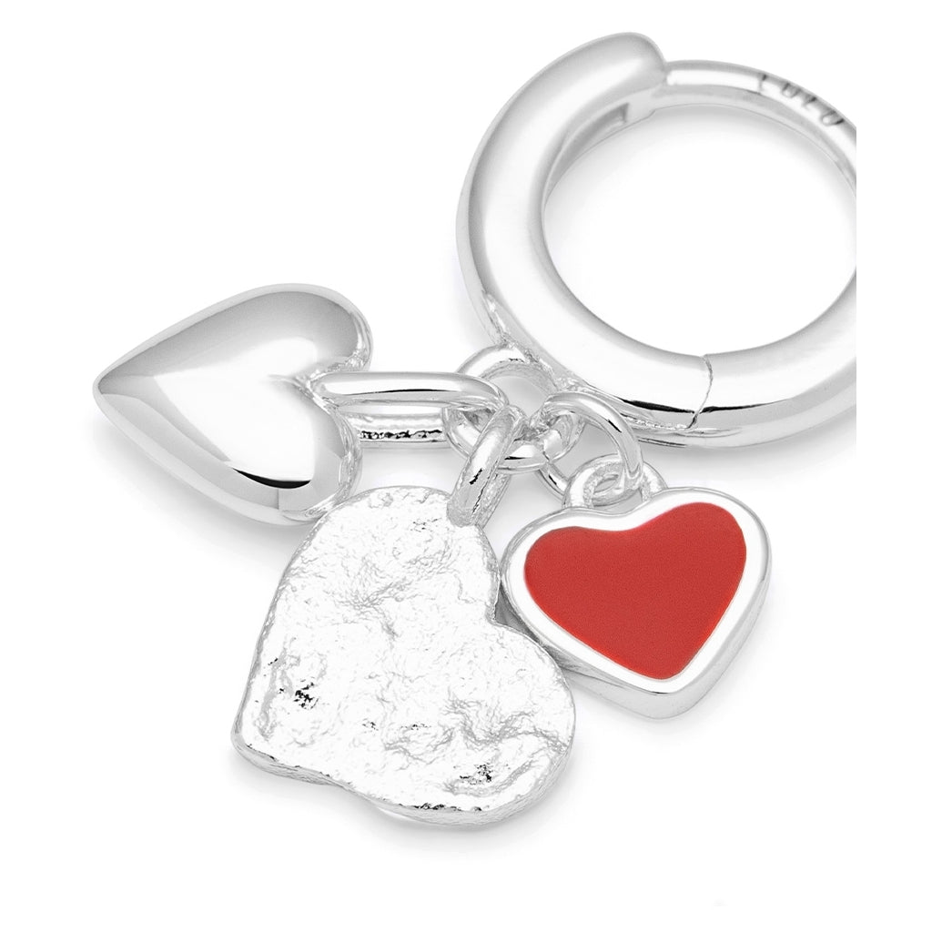LULU Copenhagen Endless Love 1 pièce - Plaqué argent Ear stud, 1 pcs Passion Red