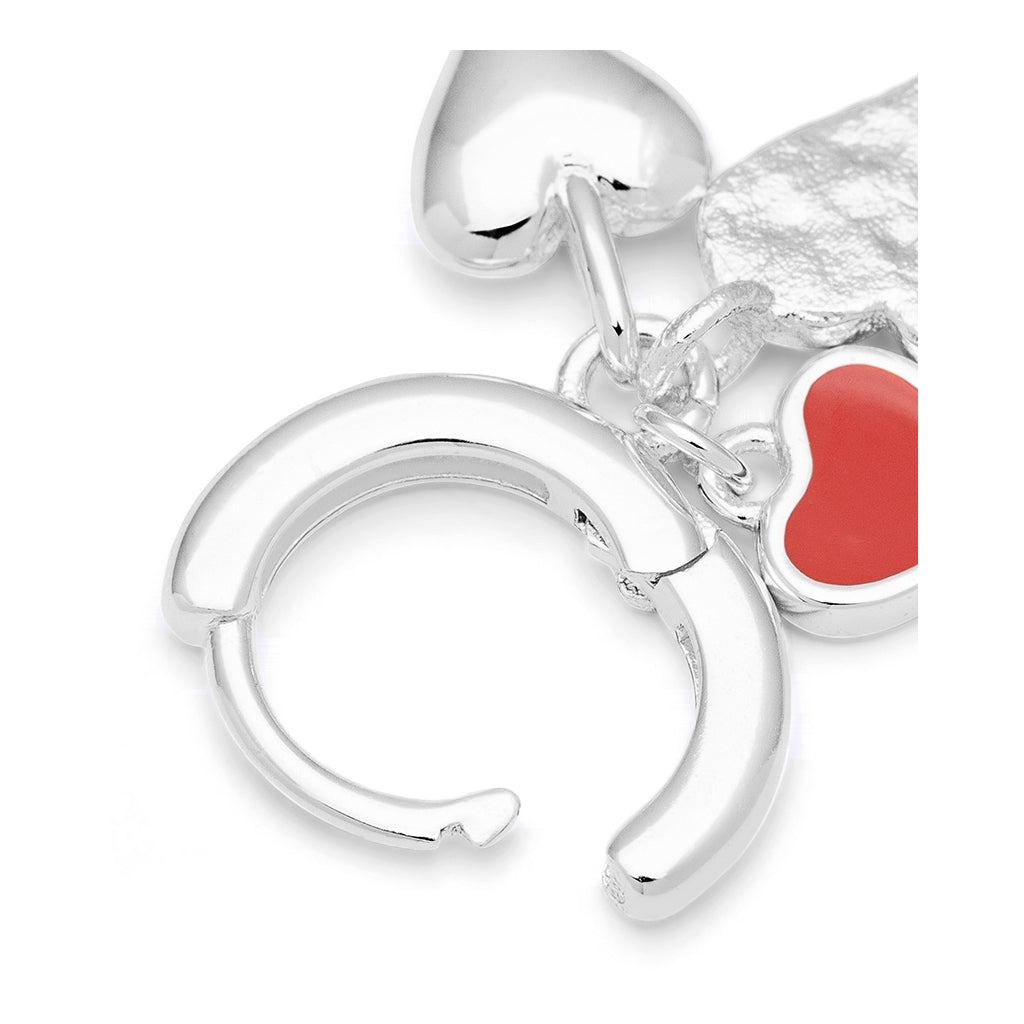LULU Copenhagen Endless Love 1 pièce - Plaqué argent Ear stud, 1 pcs Passion Red