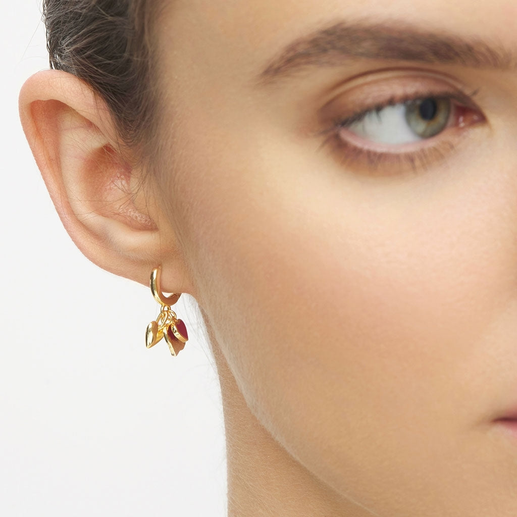 LULU Copenhagen Endless Love 1 pièce - Plaque or Ear stud, 1 pcs Passion Red