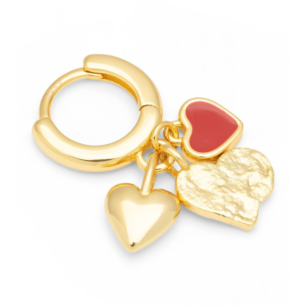 LULU Copenhagen Endless Love 1 pièce - Plaque or Ear stud, 1 pcs Passion Red