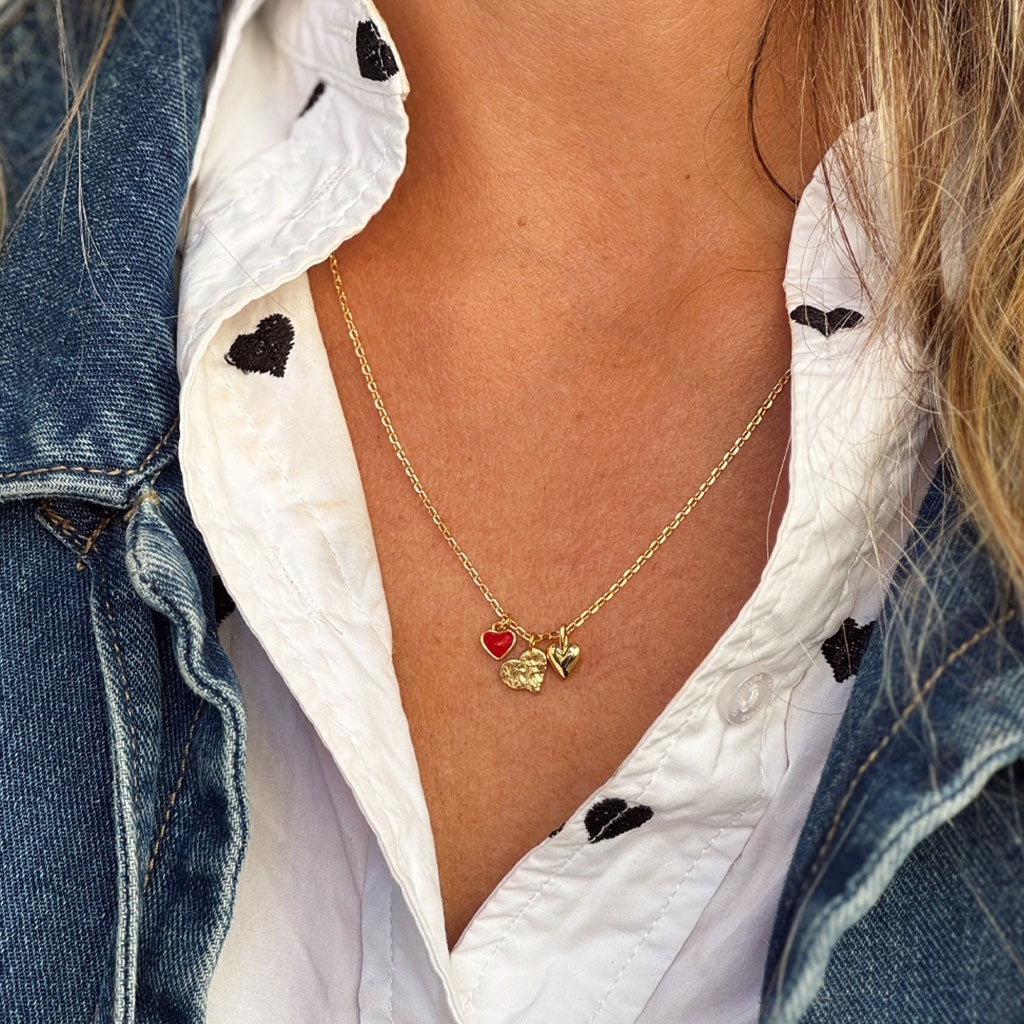 LULU Copenhagen Endless Love Collier - Plaque or Necklaces Passion Red