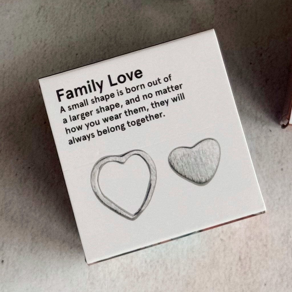 LULU Copenhagen Family Love boucles d'oreilles brossé Earrings, pairs Silver