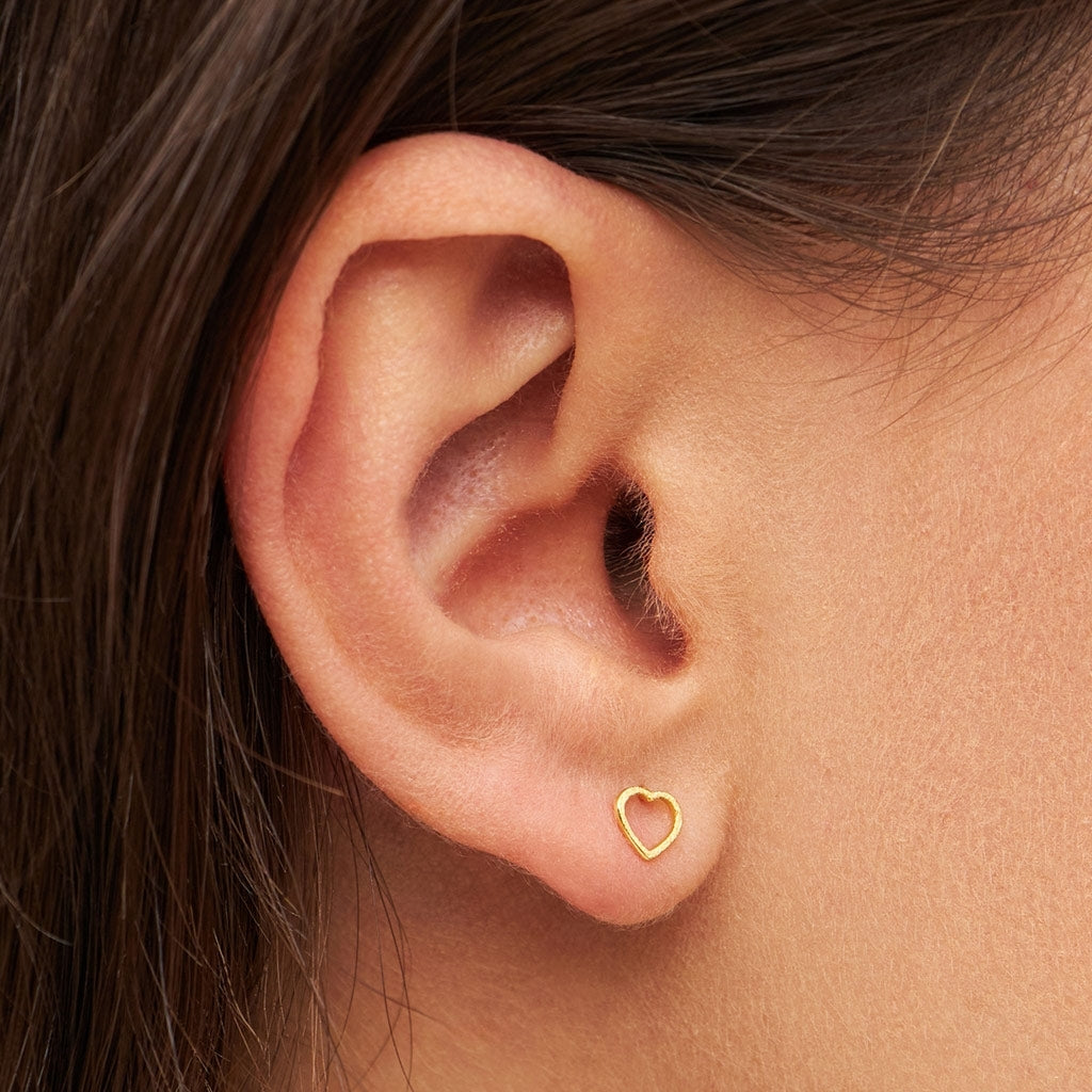 LULU Copenhagen Family Love boucles d'oreilles paire brossé Earrings, pairs Gold Plated