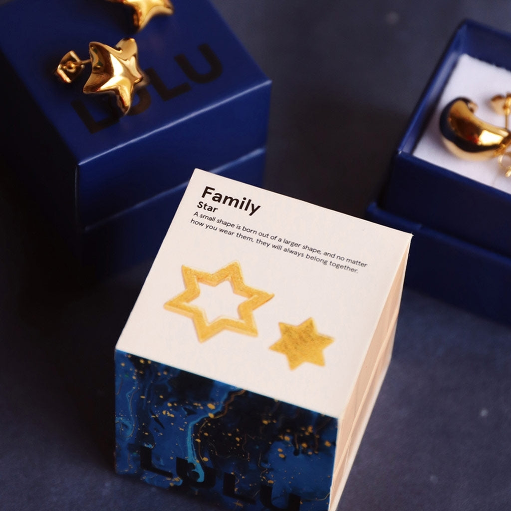 LULU Copenhagen Family Star earrings pair Earrings, pairs Gold Plated