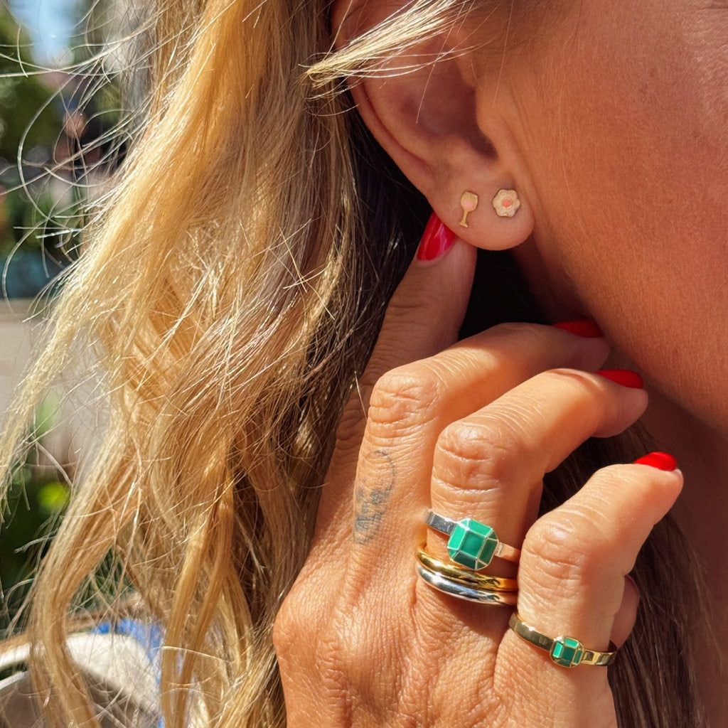 LULU Copenhagen Friday Rosé boucle d'oreille 1 pièce Ear stud, 1 pcs Gold Plated