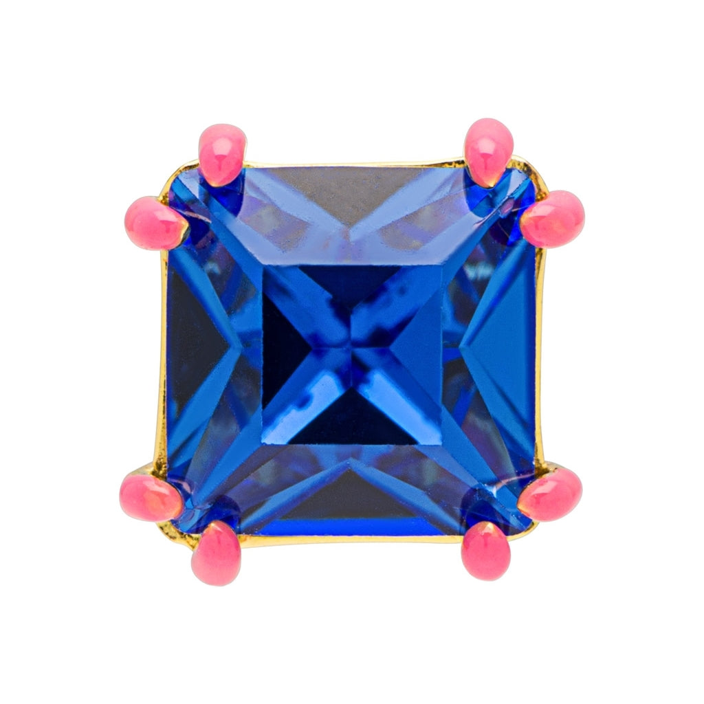 LULU Copenhagen Gala Crystal Bling boucle d'oreille 1 pièce Ear stud, 1 pcs Capri Blue/Pink