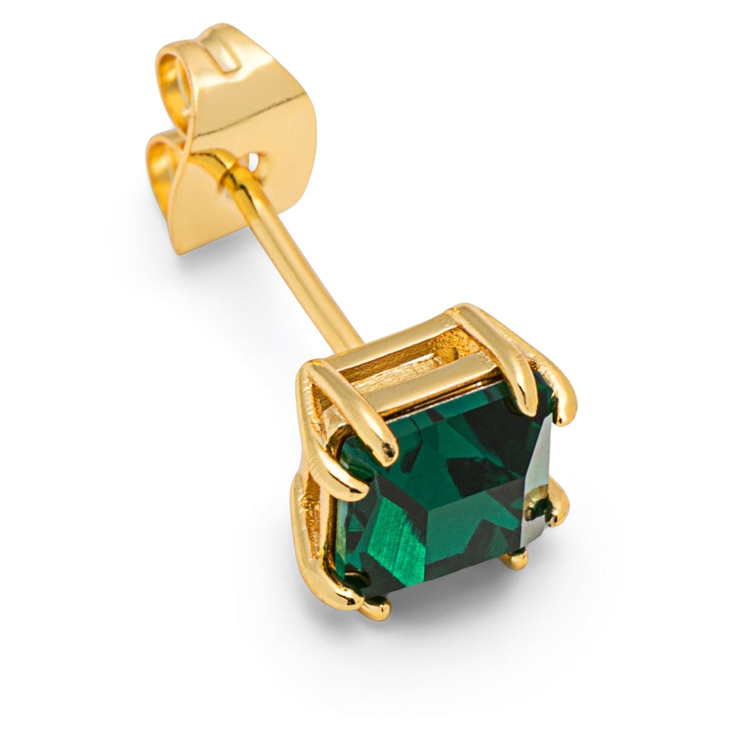 LULU Copenhagen Gala Crystal Bling boucle d'oreille 1 pièce Ear stud, 1 pcs Emerald/Gold Plated