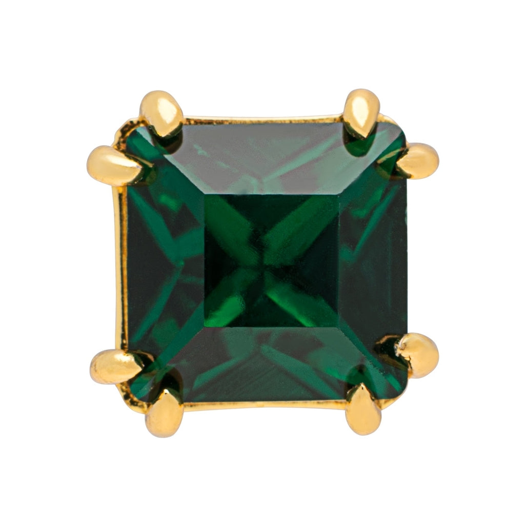 LULU Copenhagen Gala Crystal Bling boucle d'oreille 1 pièce Ear stud, 1 pcs Emerald/Gold Plated