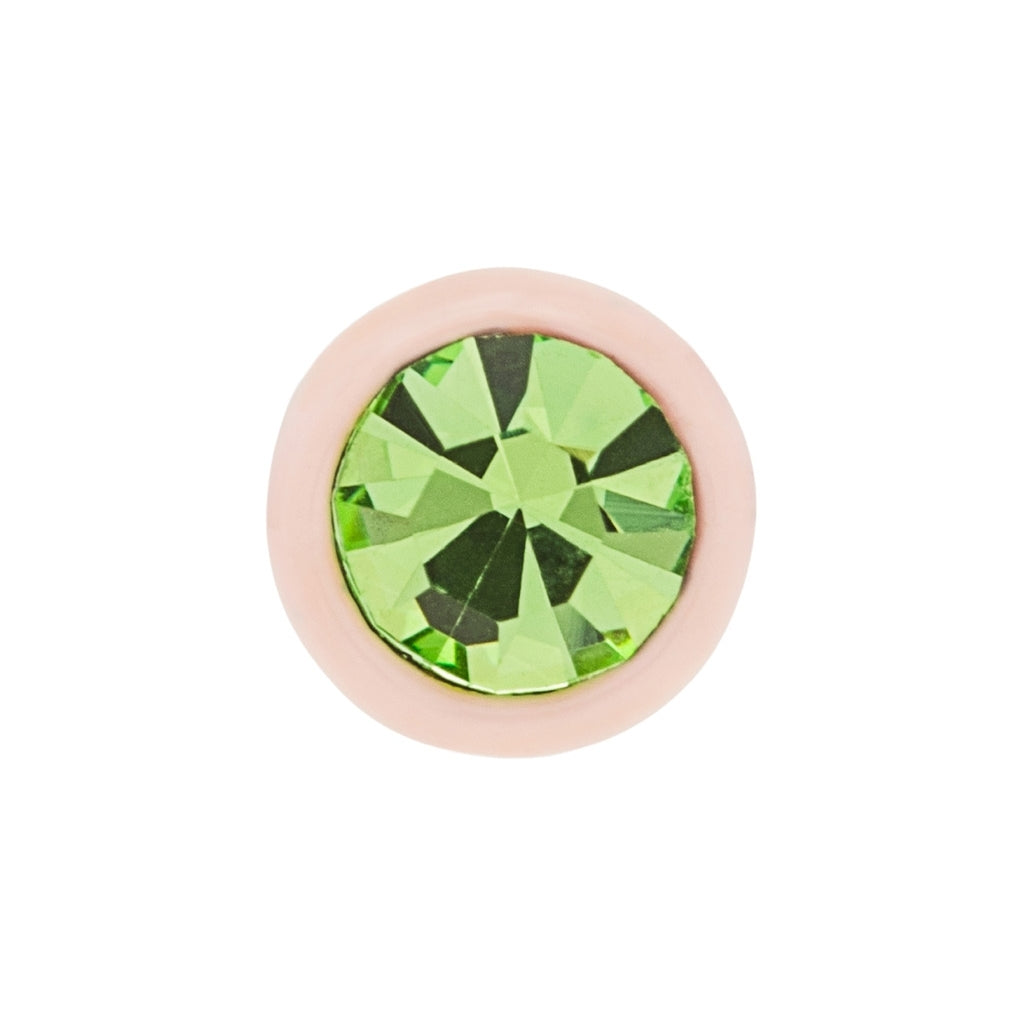 LULU Copenhagen Gala Crystal Round boucle d'oreille 1 pièce Ear stud, 1 pcs Olivine/Silk Light Pink