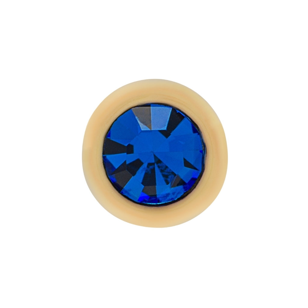 LULU Copenhagen Gala Crystal Round boucle d'oreille 1 pièce Ear stud, 1 pcs Sapphire/Soft Yellow