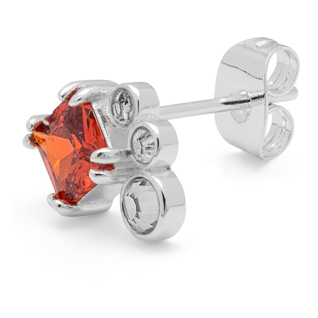 LULU Copenhagen Gala Red Bling Right boucle d'oreille 1 pièce Ear stud, 1 pcs Silver Plated