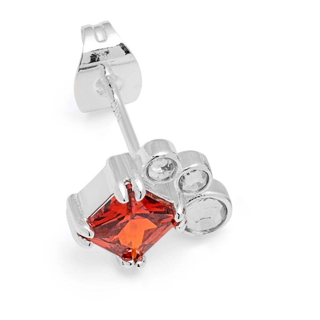 LULU Copenhagen Gala Red Bling Right boucle d'oreille 1 pièce Ear stud, 1 pcs Silver Plated