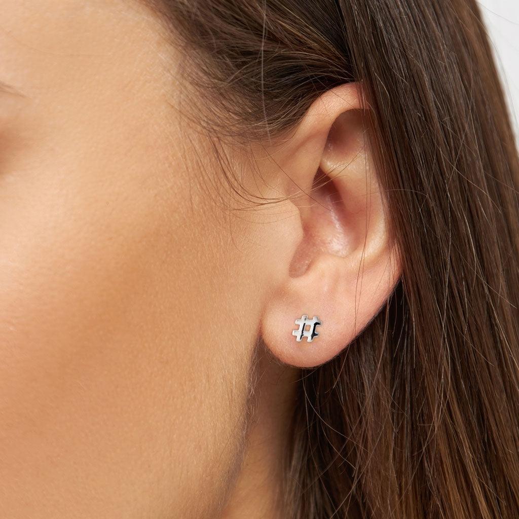 LULU Copenhagen Hashtag boucle d'oreille 1 pièce Ear stud, 1 pcs Silver