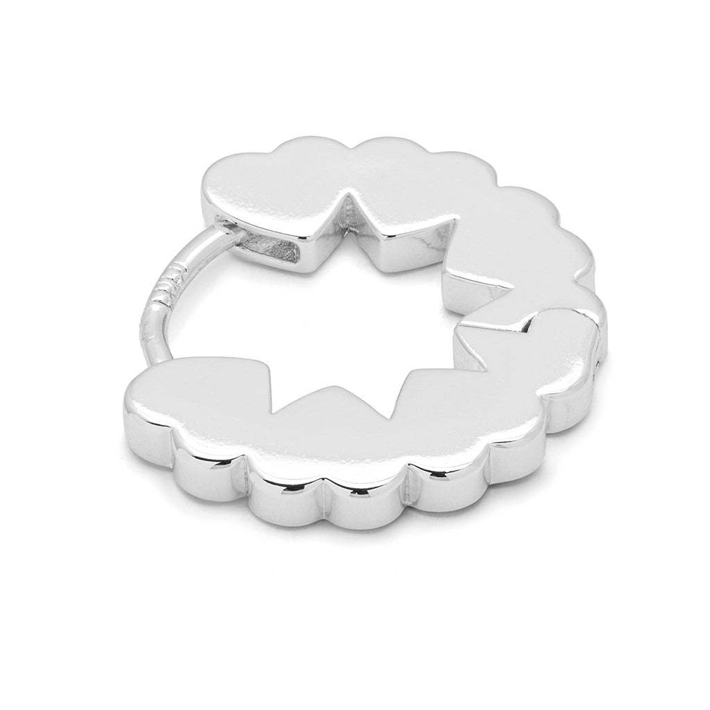 LULU Copenhagen Heart Hoops Paire Hoops Silver Plated