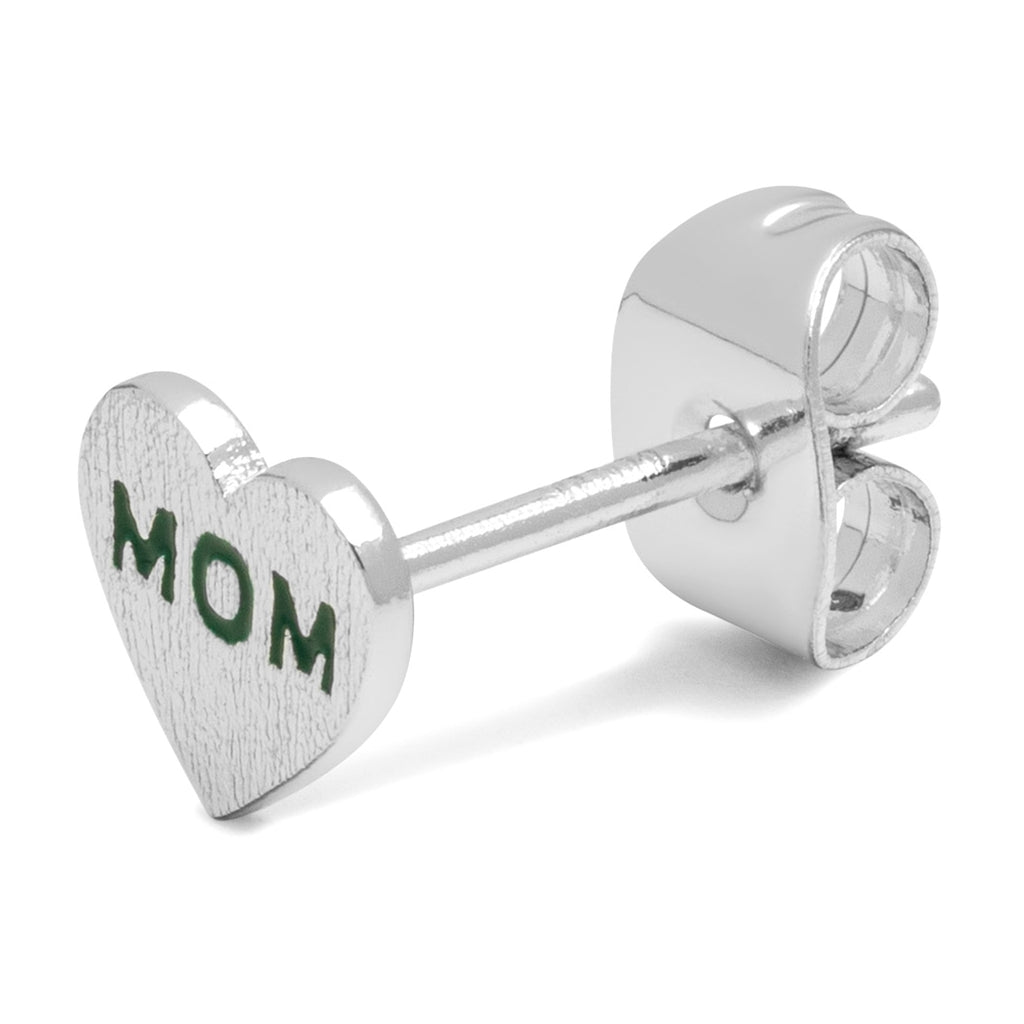 LULU Copenhagen Heart Mom boucle d'oreille 1 pièce plaqué argent Ear stud, 1 pcs Green